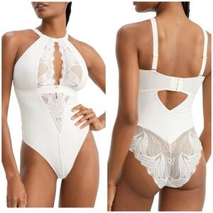 Curvy Kate Indulgence Stretch Lace Bodysuit cream NWT medium